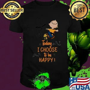 Charlie brown snoopy and woodstock today i choose to be happy shirt