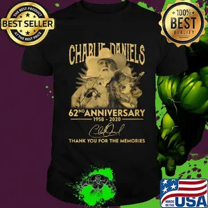 Charlie daniels 62nd anniversary 1958 2020 thank you for the memories signatures shirt