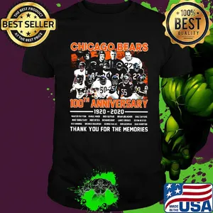 Chicago bears 100th anniversary 1920 2020 thank you for the memories shirt