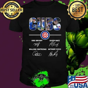Chicago cubs baseball team players signatures shirt