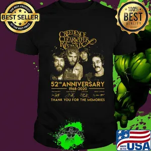 Creedence clearwater rewal 52nd  anniversary  1968 2020 thank you for the memories signatures shirt