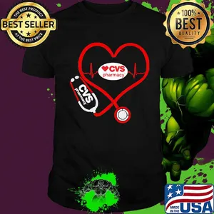 CVS pharmacy nurse stethoscope love heartbeat shirt