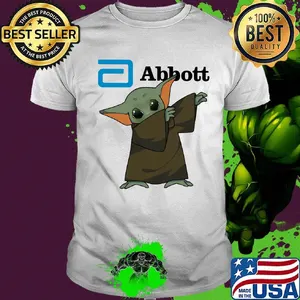 Dabbing baby yoda mask abbott logo coronavirus shirt