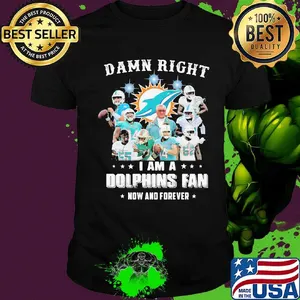 Damn right i am a dolphins fan now and forever stars shirt