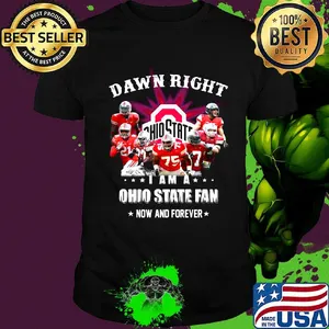 Damn right i am a ohio state buckeyes logo fan now and forever stars shirt