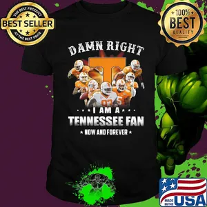 Damn right i am a tennessee fan now and forever stars shirt