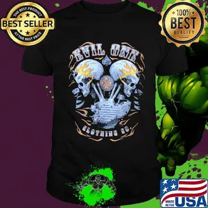 Demon Head Flaming Skulls Biker shirt
