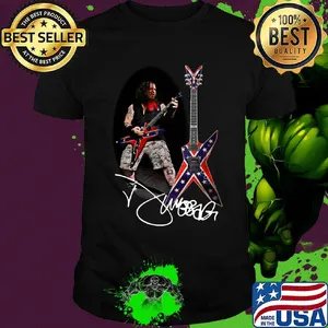 Dimebag darrell costume playing guitar signatures shirt