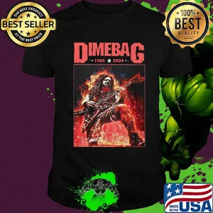 Dimebag playing guitar 1966 2004 signature shirt