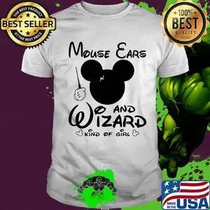 Disney mouse ears and wizard kind of girl shirt