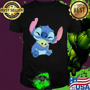 Disney stitch hug baby yoda shirt