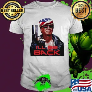 Donald trump 2020 i'll be back american flag independence day shirt