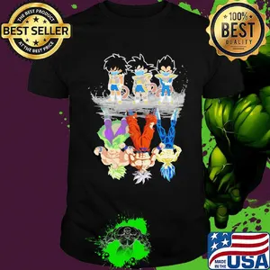 Dragon ball 7 saiyan kids broly songoku vegeta mature water reflection shirt