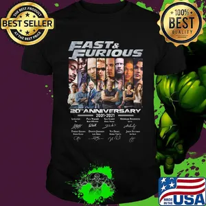 Fast and furious 20th anniversary 2001-2021 signature shirt
