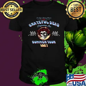 For your listening pleasure the grateful dead performing live summer tour 1987 skull and roses shirt