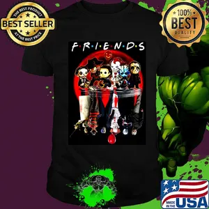 Friends halloween horror characters water reflection shirt