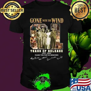 Gone with the wind 81 years of release 1939 2020 thank you for the memories signatures shirt