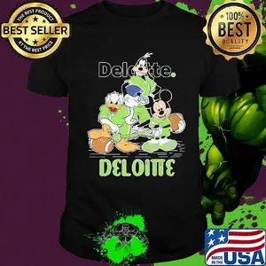 Goofy donald duck and mickey mouse football player deloitte shirt