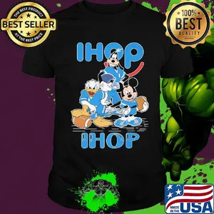 Goofy donald duck and mickey mouse football player ihop shirt