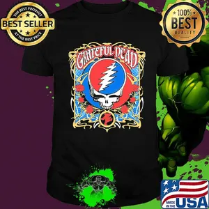 Grateful dead band bear roses shirt