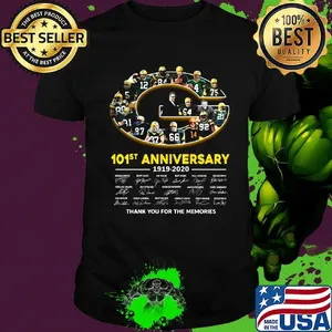 Green bay packer 101st anniversary 1919 2020 thank you for the memories signatures shirt