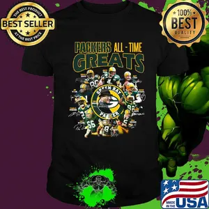 Green bay packers all-time greats team players signatures shirt