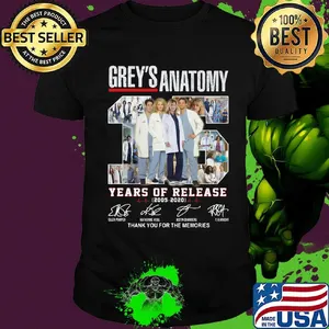 Grey's anatomy 15 years of release 2005 2020 thank you for the memories signatures shirt