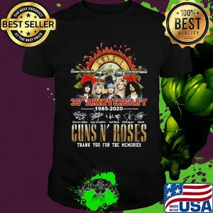 Guns n rose 35th anniversary 1985 2020 thank you for the memories signatures shirt