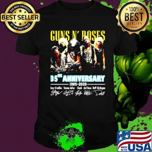 Guns n' roses 85th anniversary 1985 2020 signatures shirt