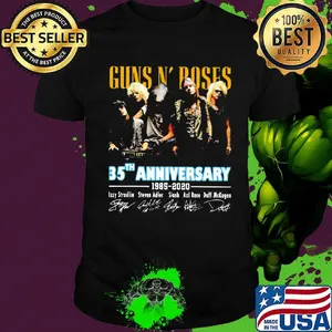 Guns n' roses band 35th anniversary 1985 2020 signatures shirt