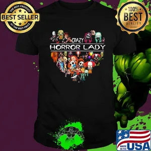 Halloween crazy horror lady heart shirt