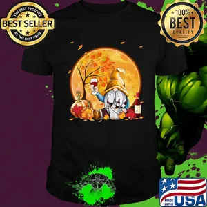 Halloween gnomes drink wine pumpkin maple leaves shirt
