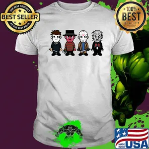 Halloween horror characters cartoon chibi shirt