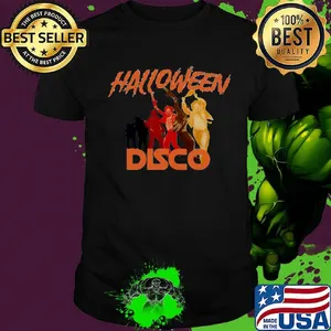 Halloween horror characters disco shirt