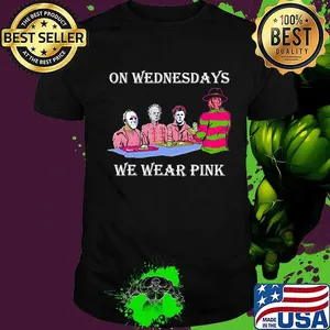 Halloween horror characters on wednesdays we wear pink shirt