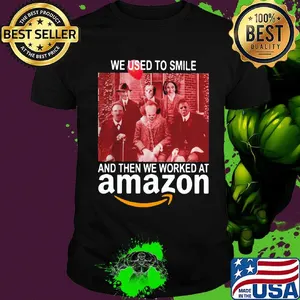 Halloween horror characters we used to smile and then we worked at amazon shirt