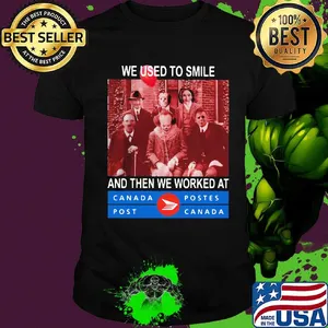 Halloween horror characters we used to smile and then we worked at canada postes post shirt