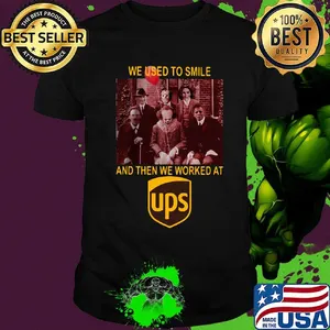 Halloween horror characters we used to smile and then we worked at ups shirt