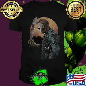 Halloween michael myers holding knife moon shirt