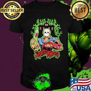 Halloween michael myers holding knife splatterhouse shirt