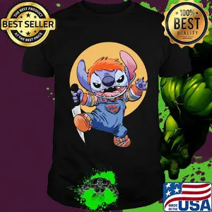 Halloween stitch good guys chucky doll moon shirt