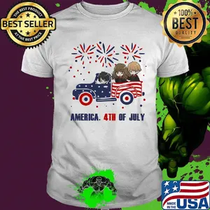 Harry potter chibi characters driving car fire america 4th of july independence day shirt