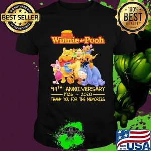 Hunny winnie the pooh 94th anniversary 1926 2020 thank you for the memories shirt