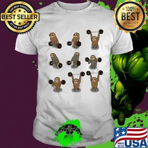 Image Of A Sloth Lifting Weights Shirt