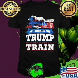 Independence day all aboard the trump train flag america 2020 shirt
