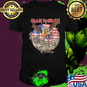 Iron maiden bat american flag independence day shirt
