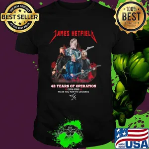 James hetfield 42 years of 1978 2020 thank you for the memories signature shirt