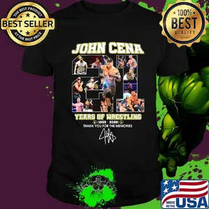 John cena 21 years of wrestling 1999 2020 thank you for the memories signature shirt