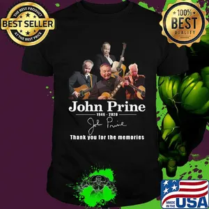 John prine 1946 2020 thank you for the memories signature guitar shirt
