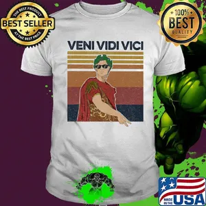 Julius Caesar Latin Quote Veni Vidi Vici Roman Vintage Retro Shirt